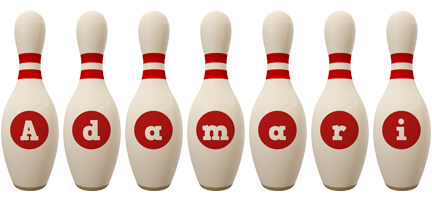 Adamari bowling-pin logo