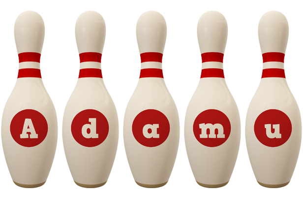 Adamu bowling-pin logo
