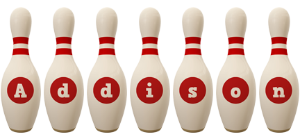 Addison bowling-pin logo