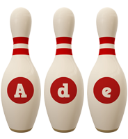 Ade bowling-pin logo