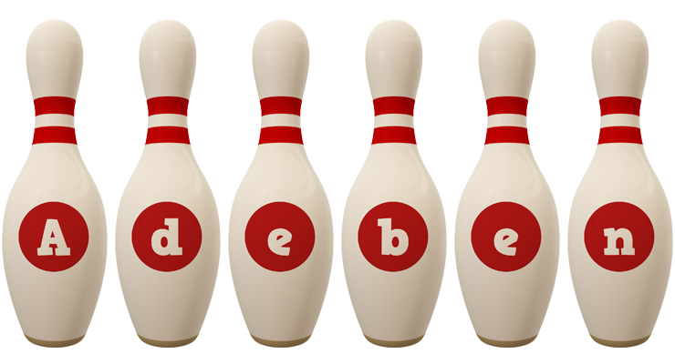 Adeben bowling-pin logo