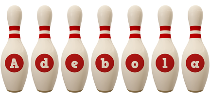 Adebola bowling-pin logo