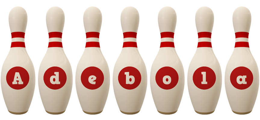 Adebola bowling-pin logo