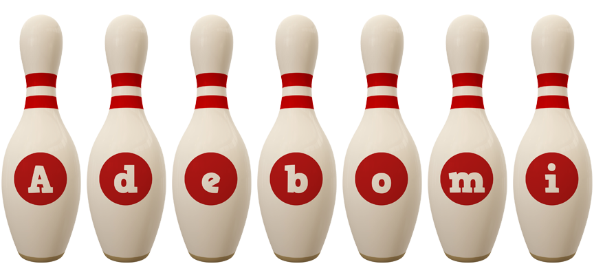 Adebomi bowling-pin logo