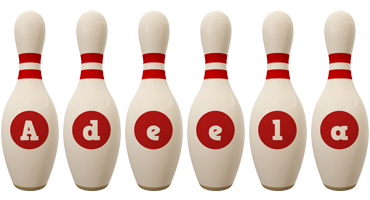 Adeela bowling-pin logo