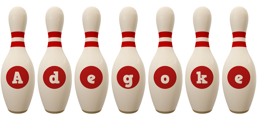 Adegoke bowling-pin logo