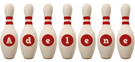 Adelene bowling-pin logo