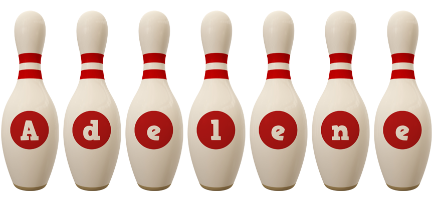 Adelene bowling-pin logo