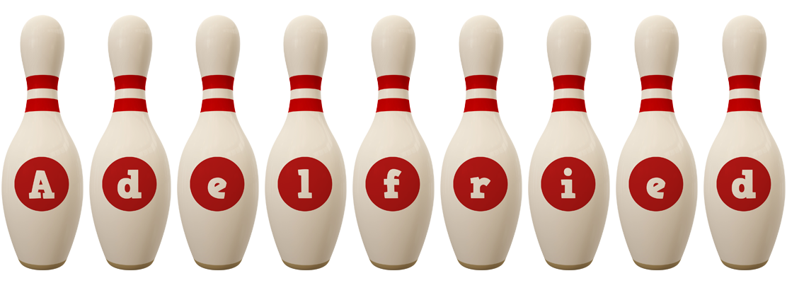 Adelfried bowling-pin logo