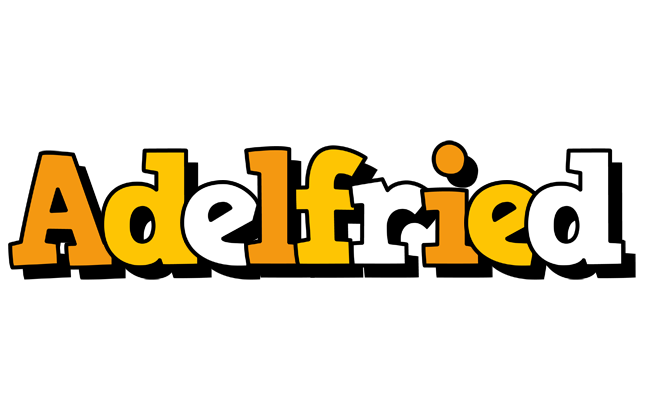Adelfried cartoon logo