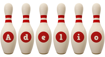 Adelio bowling-pin logo
