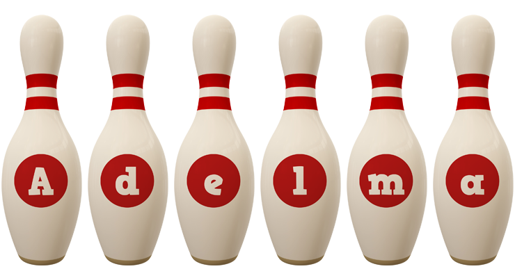 Adelma bowling-pin logo