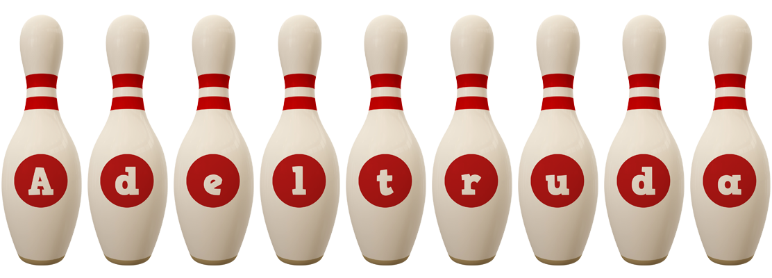 Adeltruda bowling-pin logo