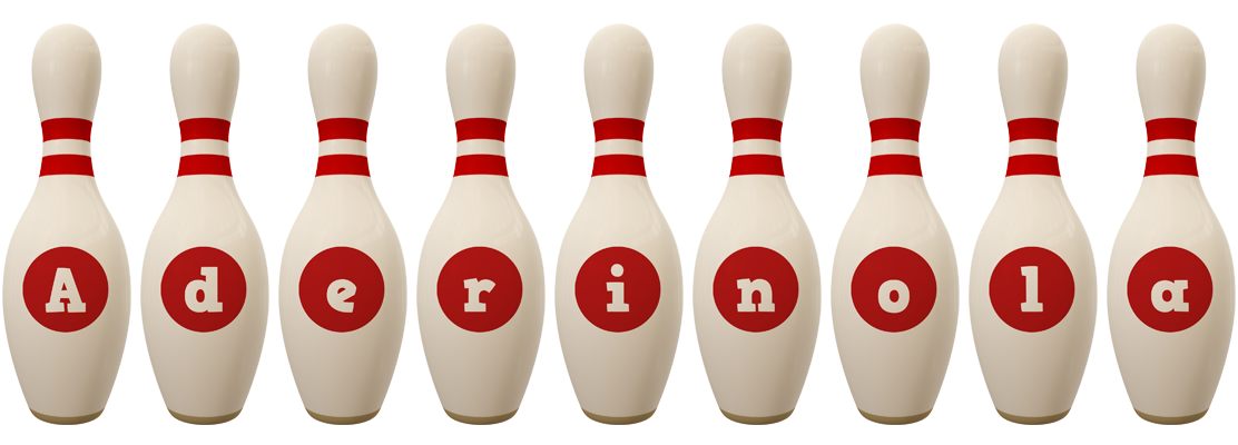 Aderinola bowling-pin logo
