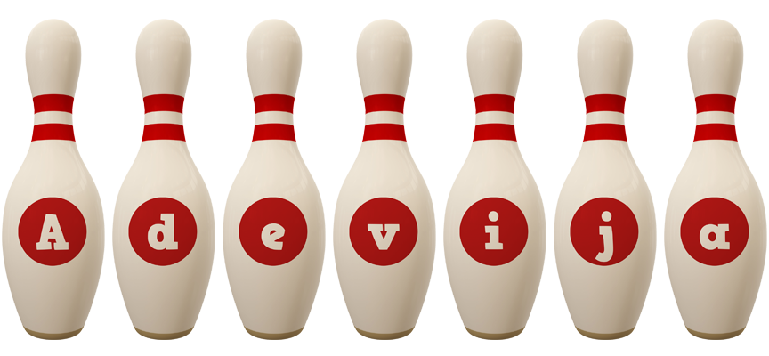 Adevija bowling-pin logo