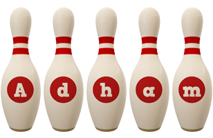Adham bowling-pin logo