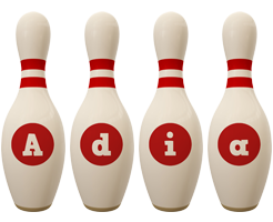 Adia bowling-pin logo