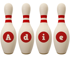 Adie bowling-pin logo