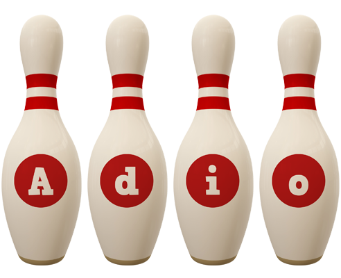 Adio bowling-pin logo