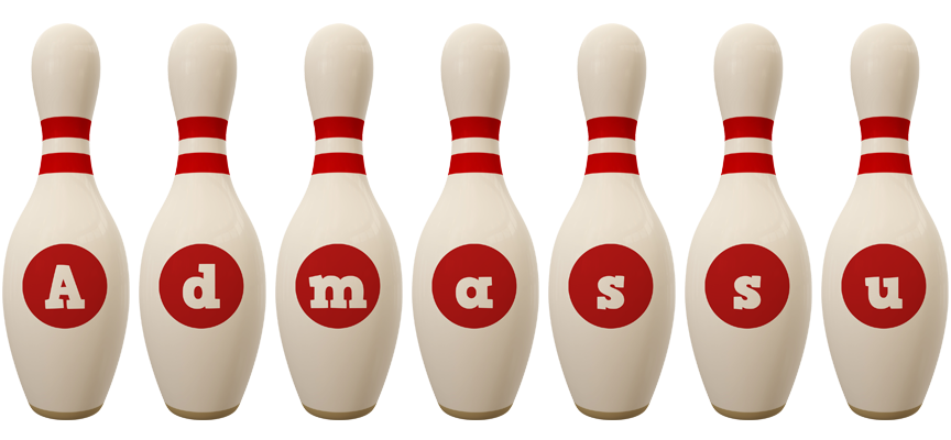 Admassu bowling-pin logo