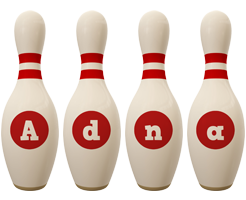 Adna bowling-pin logo