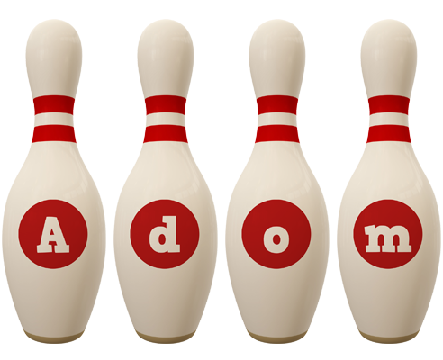 Adom bowling-pin logo