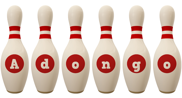 Adongo bowling-pin logo