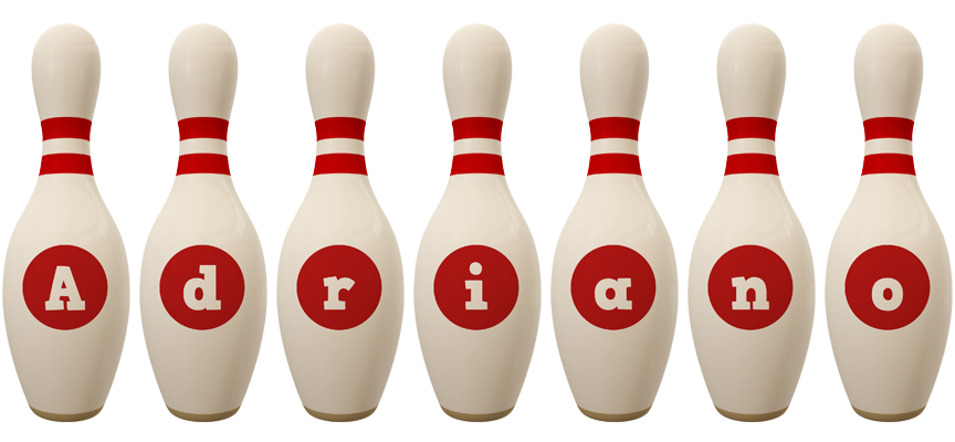 Adriano bowling-pin logo
