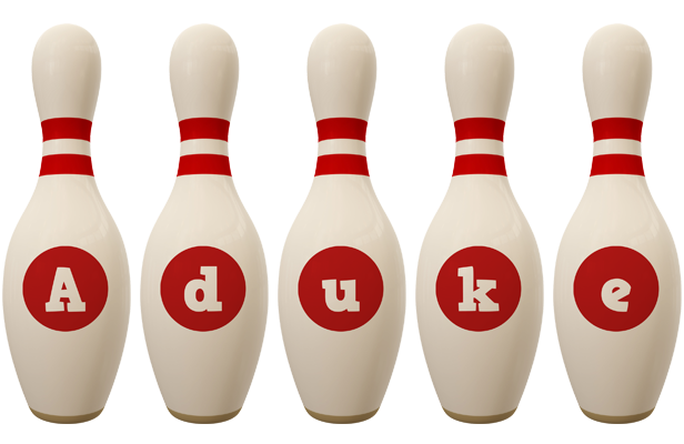 Aduke bowling-pin logo
