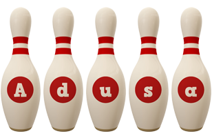 Adusa bowling-pin logo