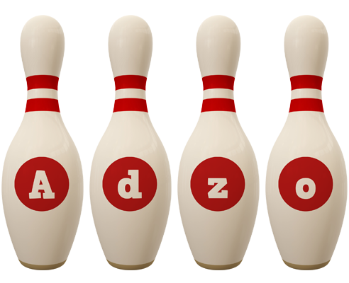 Adzo bowling-pin logo