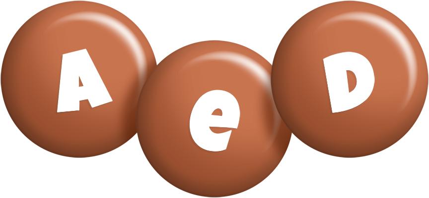 Aed candy-brown logo