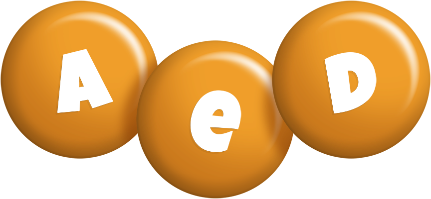 Aed candy-orange logo