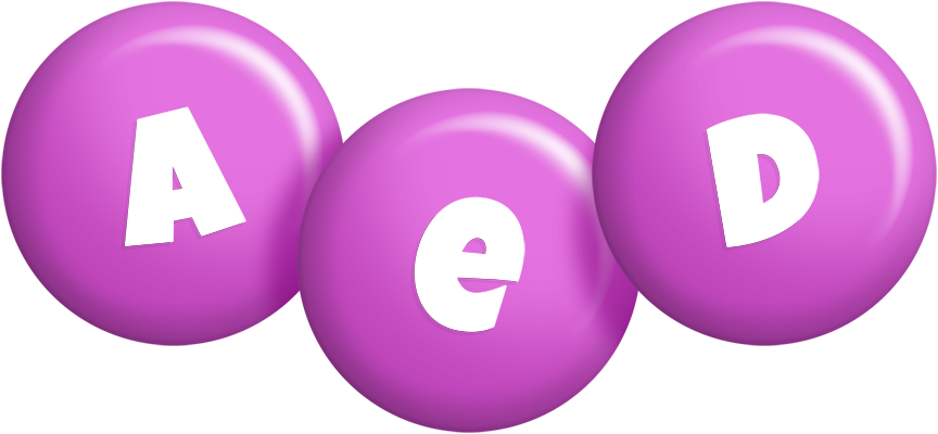 Aed candy-purple logo