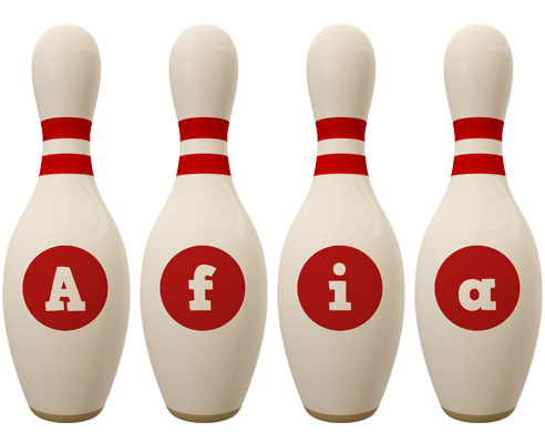 Afia bowling-pin logo