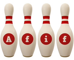 Afif bowling-pin logo