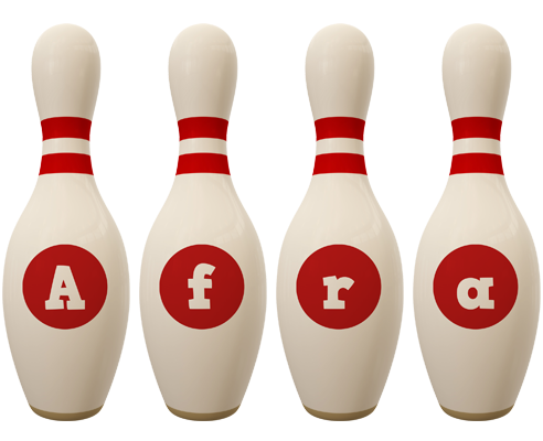 Afra bowling-pin logo