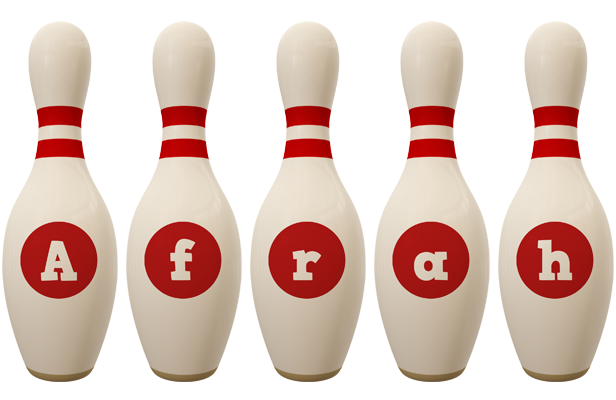 Afrah bowling-pin logo