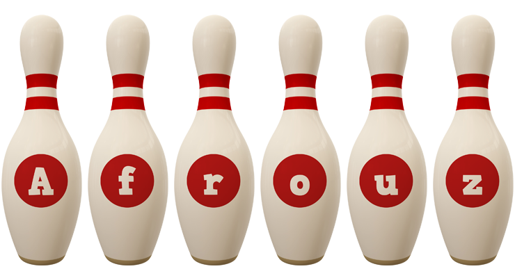 Afrouz bowling-pin logo