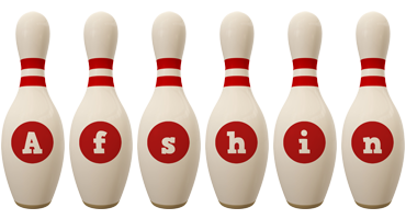 Afshin bowling-pin logo