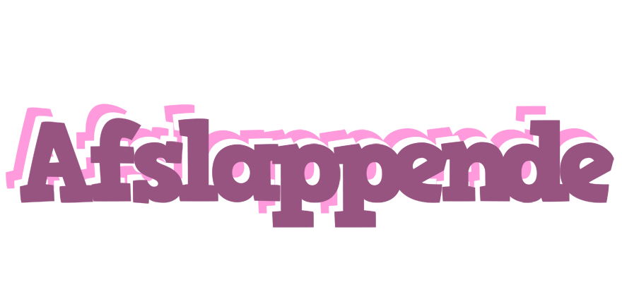 AFSLAPPENDE logo effect. Colorful text effects in various flavors. Customize your own text here: https://www.textgiraffe.com/logos/relaxing/