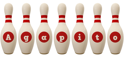 Agapito bowling-pin logo