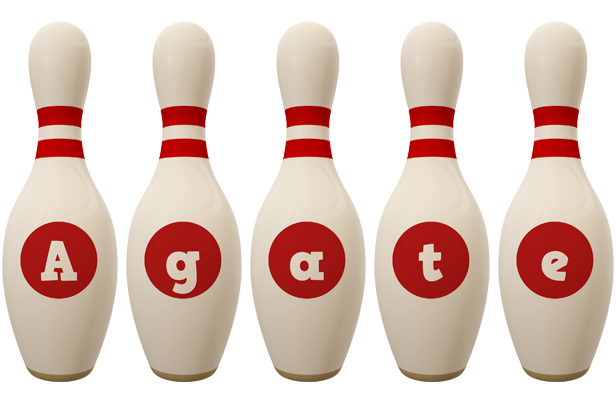 Agate bowling-pin logo