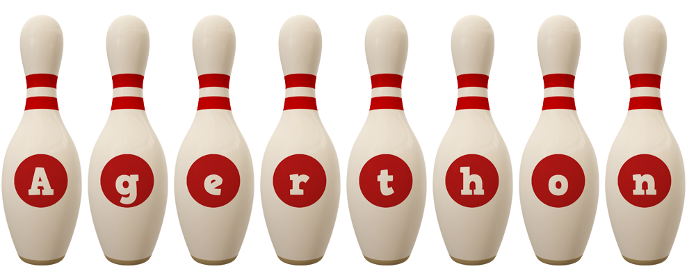 Agerthon bowling-pin logo