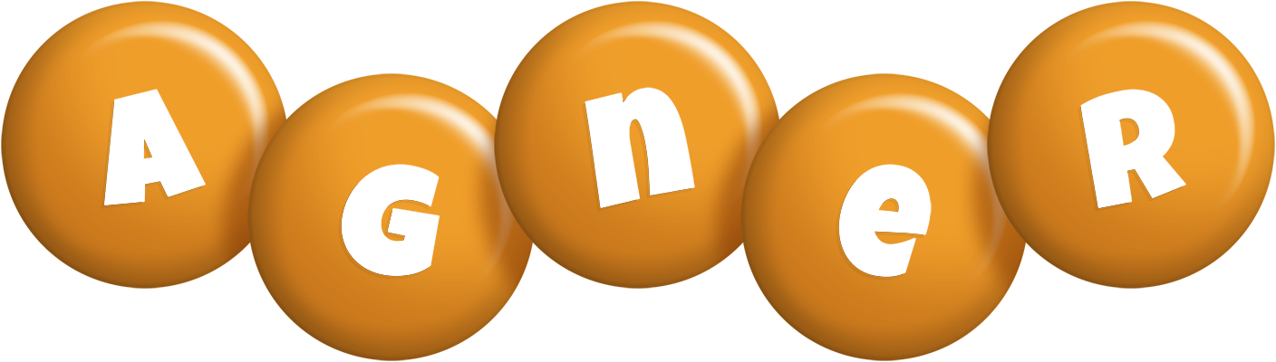 Agner candy-orange logo