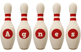Agnes bowling-pin logo