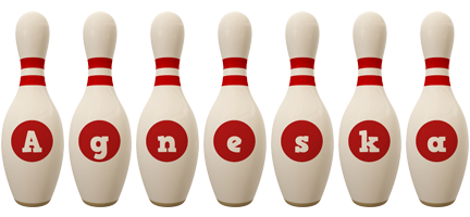 Agneska bowling-pin logo