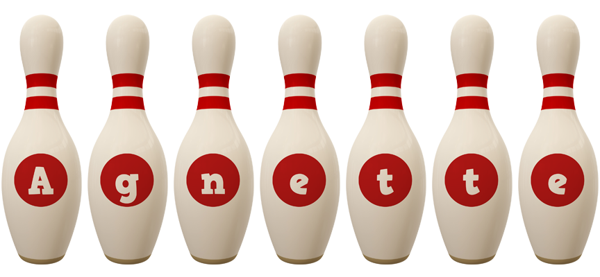 Agnette bowling-pin logo