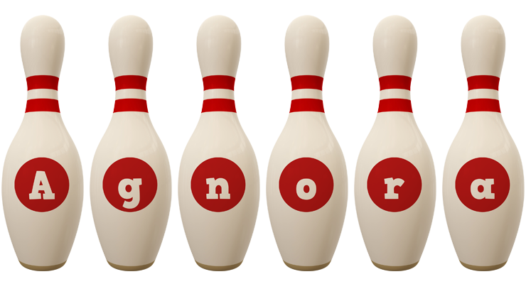 Agnora bowling-pin logo
