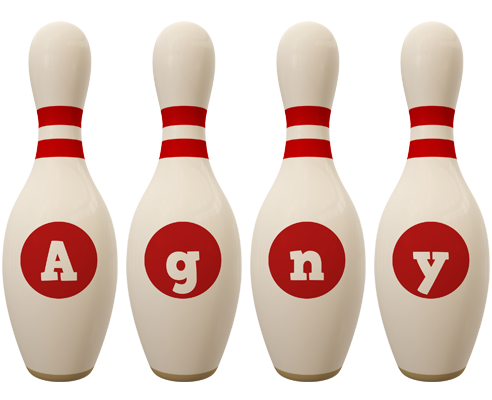 Agny bowling-pin logo